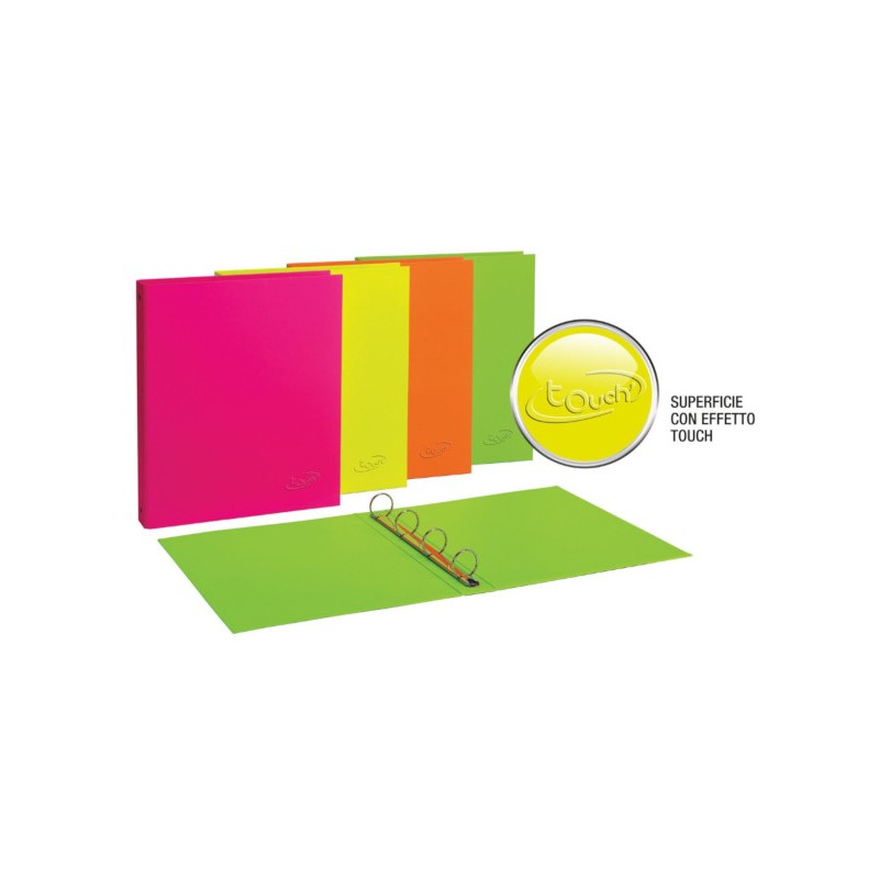FAVORIT Raccoglitore Personalizzabile Neon in PPL 4 Anelli d.30mm 22x30 cm - Colori Assortiti 090369