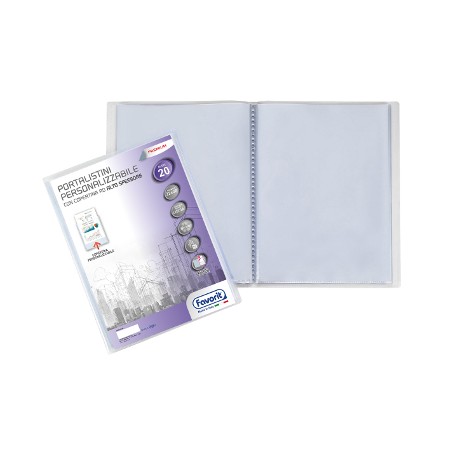 1 - FAVORIT  Portalistini soft display A4 20 bustine colore trasparente Favorit 090484