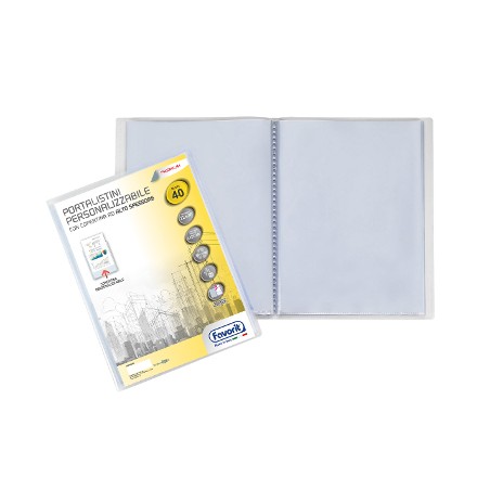 1 - FAVORIT  Portalistini soft display A4 40 bustine colore trasparente Favorit 090485