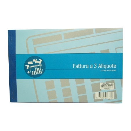 1 - O.P. FATTURE 3 Aliquote 23x15 2 Fogli Autocopianti OFFICE PLANET OP10.07