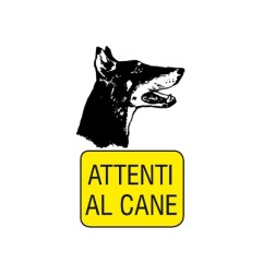 1 - LETTERFIX ECOTARGA Targa Cartello ATTENTI AL CANE 20X30 T06001