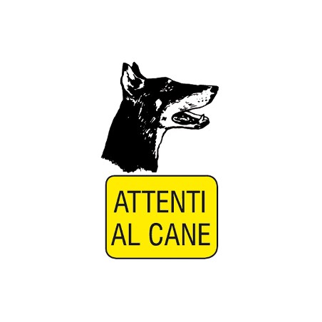 1 - LETTERFIX ECOTARGA Targa Cartello ATTENTI AL CANE 20X30 T06001