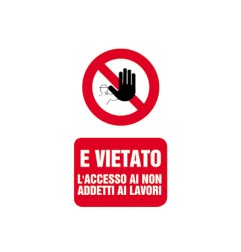 1 - LETTERFIX ECOTARGA Cartello Ingresso Vietato ai Non Addetti ai Lavori 20x30 T06006
