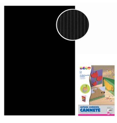 1 - Cartoncino Colorato Ondulato Cannete' CWR - 50x70 Cm Nero 10 pz 2206/7