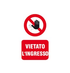 1 - LETTERFIX ECOTARGA Cartello VIETATO L'INGRESSO 20x30 T06010