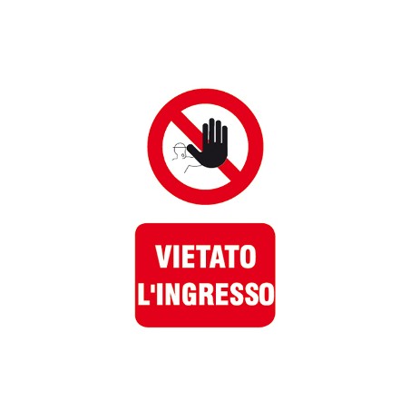 1 - LETTERFIX ECOTARGA Cartello VIETATO L'INGRESSO 20x30 T06010