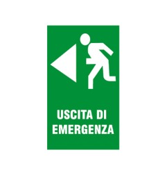 1 - LETTERFIX ECOTARGA Targa Cartello Uscita di Emergenza (Sinistra) 20x30 T06023