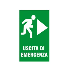 1 - LETTERFIX ECOTARGA Targa Cartello Uscita di Emergenza (Destra) 20x30 T06024