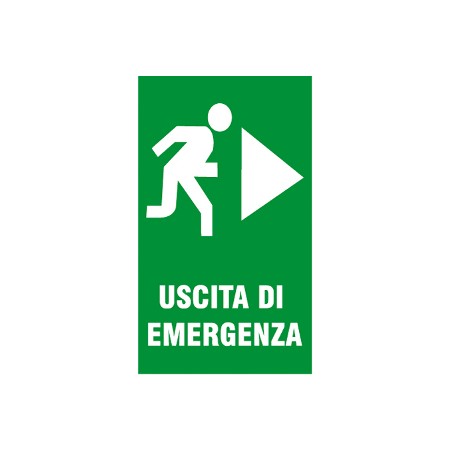 1 - LETTERFIX ECOTARGA Targa Cartello Uscita di Emergenza (Destra) 20x30 T06024