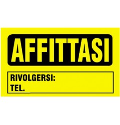 1 - LETTERFIX ECOFIX Targa Adesiva Cartello AFFITTASI 30X20 Giallo T07016