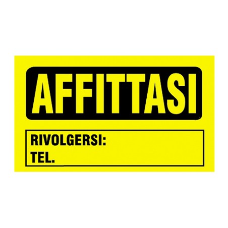 1 - LETTERFIX ECOFIX Targa Adesiva Cartello AFFITTASI 30X20 Giallo T07016