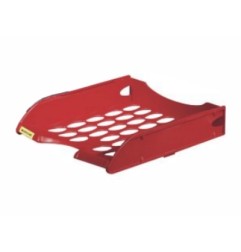 1 - FELLOWES Vaschetta per Corrispondenza E040 Traforata Impilabile Rosso