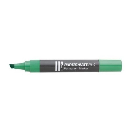 1 - Pennarello Marker W10 colore verde punta a scalpello Papermate