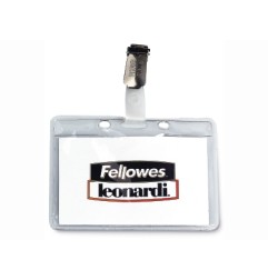 1 - FELLOWES Conf.100 pz Porta Badge KRISTAL Rigido L453M