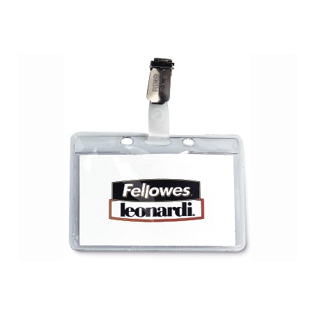 1 - FELLOWES Conf.100 pz Porta Badge KRISTAL Rigido L453M
