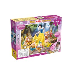 1 - LISCIANI - PUZZLE DOUBLE FACE SUPERMAXI BIANCANEVE 70X50 150PZ 46751 Gioco interattivo per bambini +3A