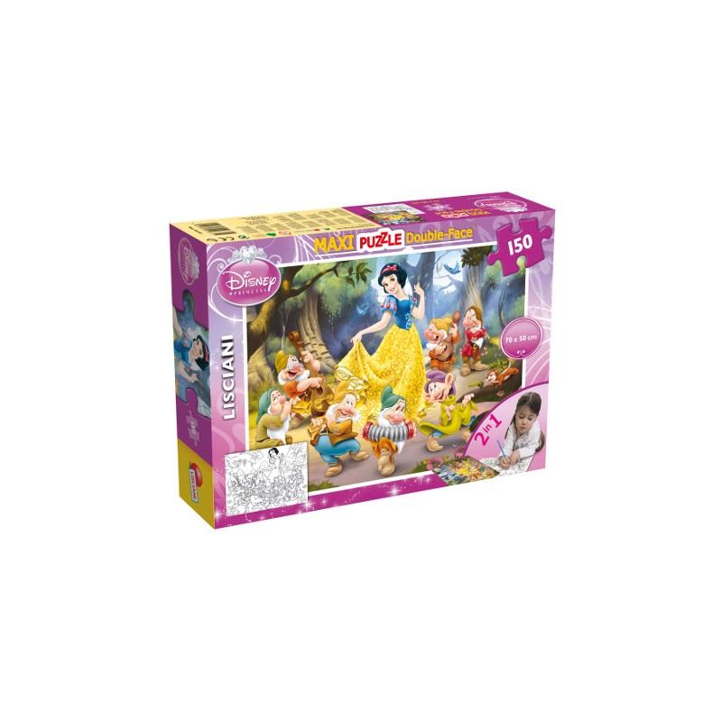 LISCIANI - PUZZLE DOUBLE FACE SUPERMAXI BIANCANEVE 70X50 150PZ 46751 Gioco interattivo per bambini +3A