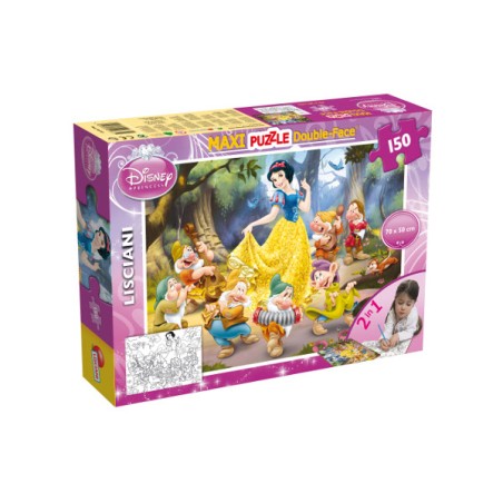 1 - LISCIANI - PUZZLE DOUBLE FACE SUPERMAXI BIANCANEVE 70X50 150PZ 46751 Gioco interattivo per bambini +3A