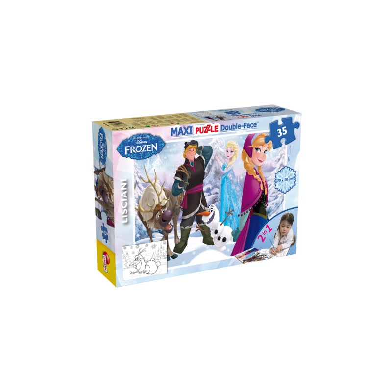 LISCIANI - PUZZLE DOUBLE FACE SUPERMAXI FROZEN PLAY ON ICE 70X50 35PZ 46867 Gioco interattivo per bambini +3A