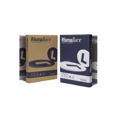 1 - FAVINI  125 fogli Rismaluce carta fotocopie colore marrone A4 200gr A67N104