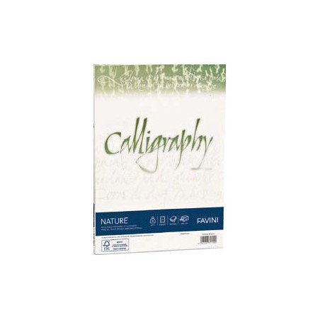 1 - FAVINI  50 pz Carta A4 Nature Algae Avorio 200 gr Calligraphy A69Q344
