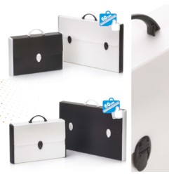 1 - BALMAR Valigia BALMAR in Polionda con Dorsi Rigidi Colore Bianco o Nero 37x60x5 PF14235/R-B&W