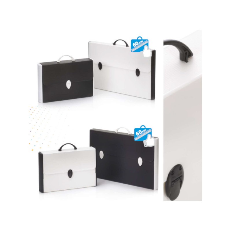 BALMAR Valigia BALMAR in Polionda con Dorsi Rigidi Colore Bianco o Nero 37x60x5 PF14235/R-B&W