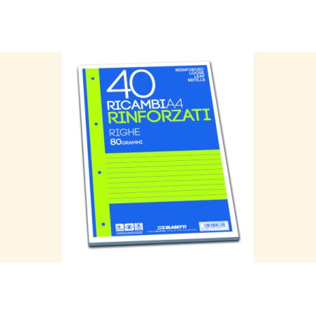 1 - BLASETTI Ricambio rinforzato con banda trasp. A4 80 gr C 2332