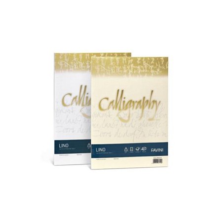 1 - Buste Calligraphy Effetto Lino Favini - 12x18 Cm Bianco Conf. 25 120 gr A570617