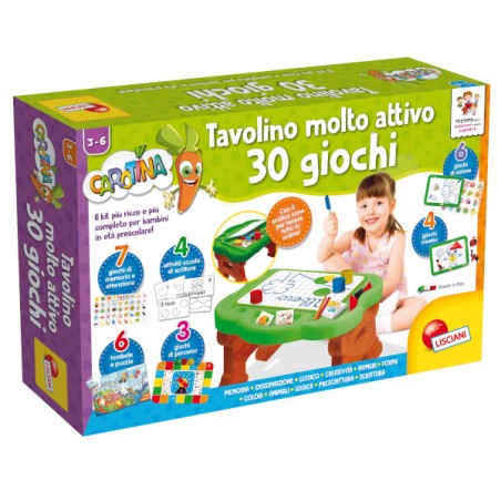 1 - LISCIANI - CAROTINA TAVOLINO MOLTO ATTIVO 30 GIOCHI NUOVA EDIZIONE 90075 Gioco Educativo per bambini e prima infanzia