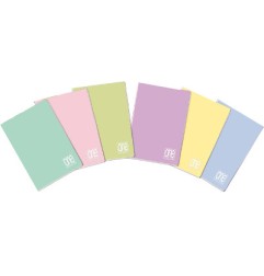 1 - BLASETTI - Conf.10 pz Quaderni ONE COLOR PASTEL 1R 21 fogli - Colori Assortiti 6580