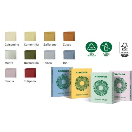 1 - CART.CIRCOLOR A4 160G -250fg F ZAFFERANO H4 (GIALLO) A74B324 - 100% riciclata