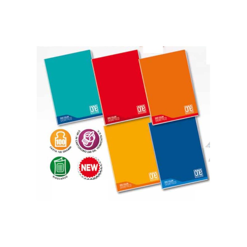 BLASETTI - Conf.6 pz Quaderno Maxi Didattico ONE COLOR+JOLLY PAGE Rig.10mm 19 fogli 100 gr 7700