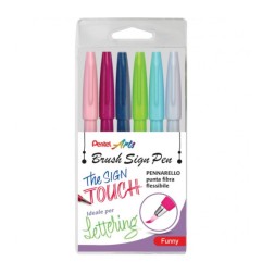 1 - PENTEL SIGN PEN BRUSH 6 COLORI ARTIST 0022293
