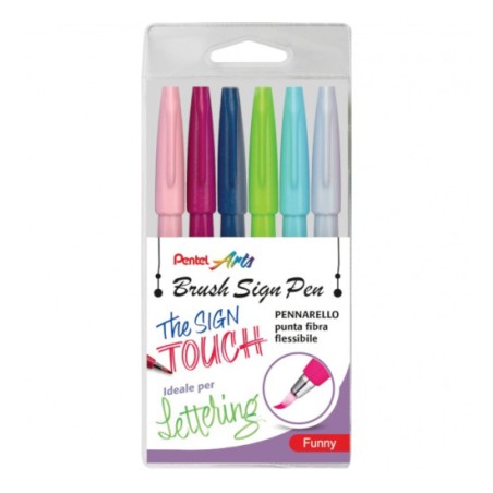 1 - PENTEL SIGN PEN BRUSH 6 COLORI ARTIST 0022293