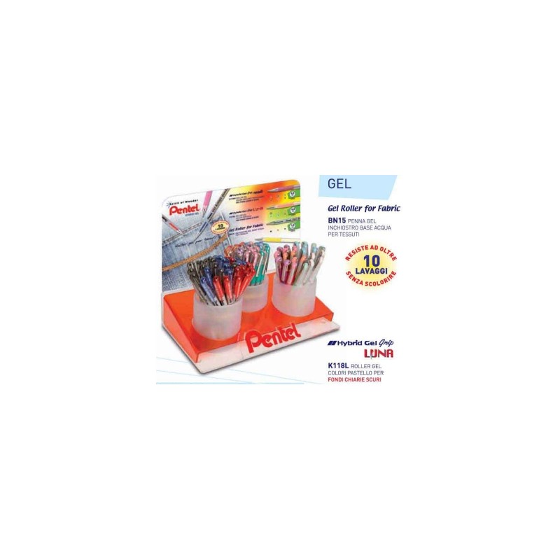 Pentel Assortimento 84 Penne Gel Inchiostro Scorrevole con Espositore SL1100TV