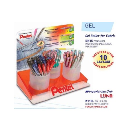 1 - PENTEL Assortimento 84 Penne Gel Inchiostro Scorrevole +SL1100TV