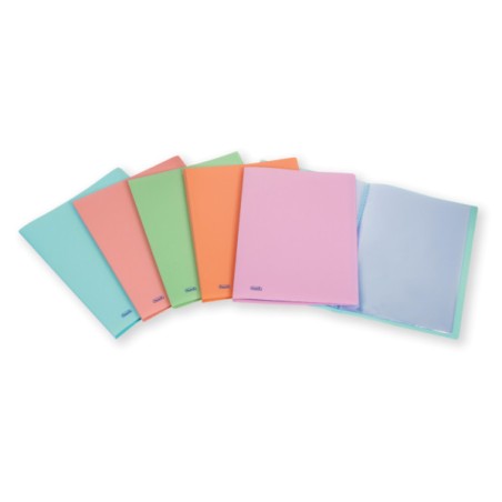 1 - FAVORIT  Portalistino copertina morbida colori pastello assortiti A4 40 bustine 115582