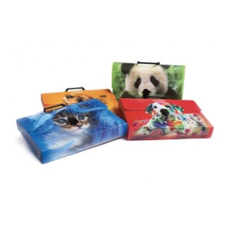 1 - RIPLAST PAPERDREAM Valigetta Portadocumenti in Plastica con Stampa Animali 28x38x5 64EP16