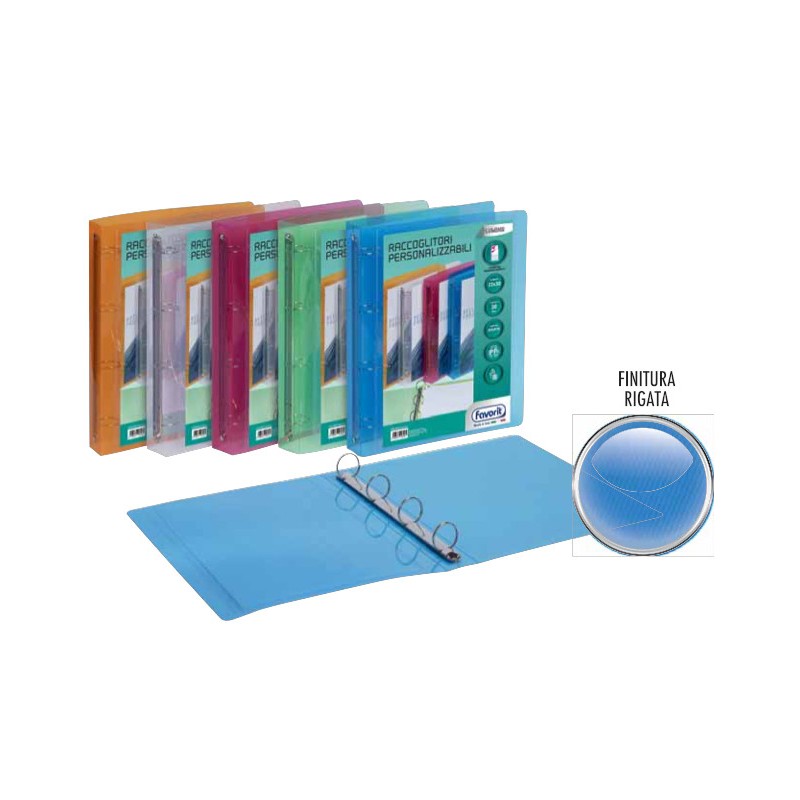 FAVORIT Raccoglitore Personalizzabile Lumina in PPL 4 Anelli d.30mm 22x30 cm - Colori Assortiti 116633