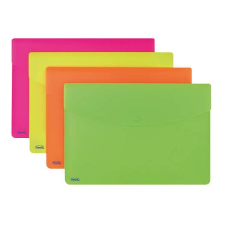 1 - FAVORIT  Busta portadocumenti con bottone neon ass.5 pz. 121105