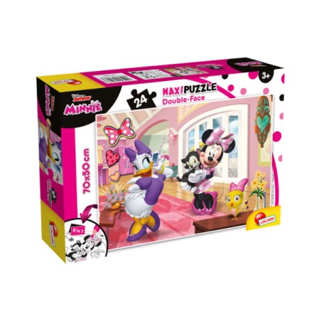 1 - LISCIANI - PUZZLE DOUBLE FACE SUPERMAXI MINNIE 70X50 24PZ 74068 Gioco interattivo per bambini +3A