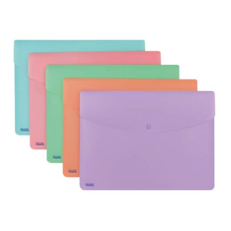1 - FAVORIT  Busta portadocumenti con bottone pastel ass.5 pz. 121107