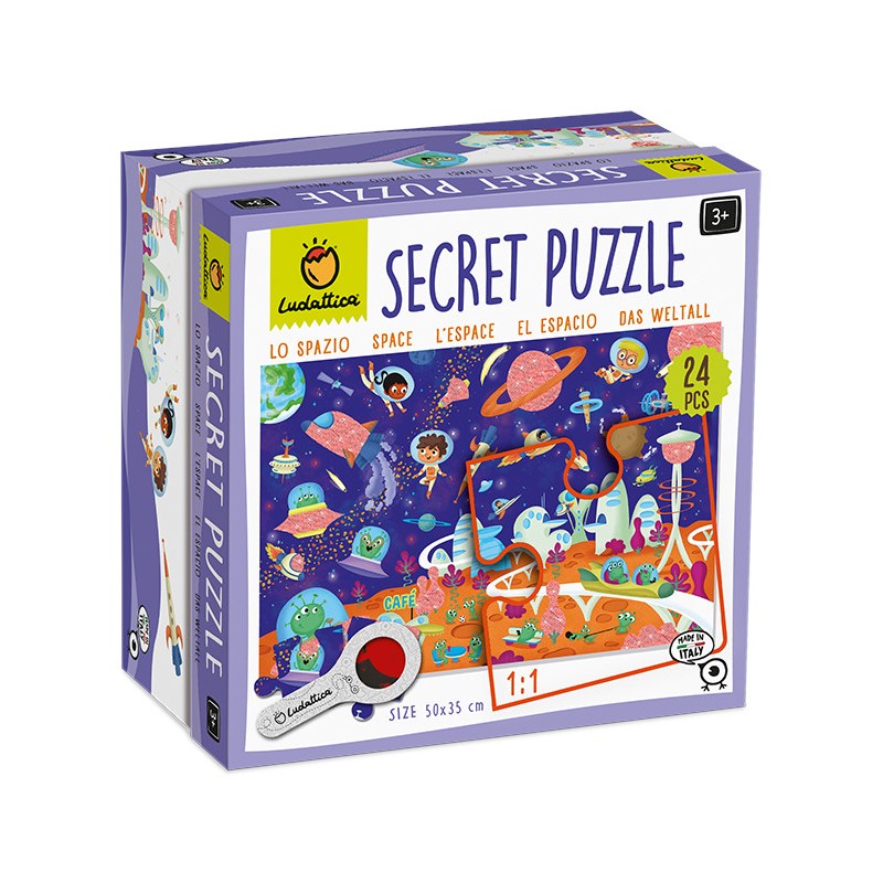 LUDATTICA  SECRET PUZZLE 24 PCS LO SPAZIO 74808