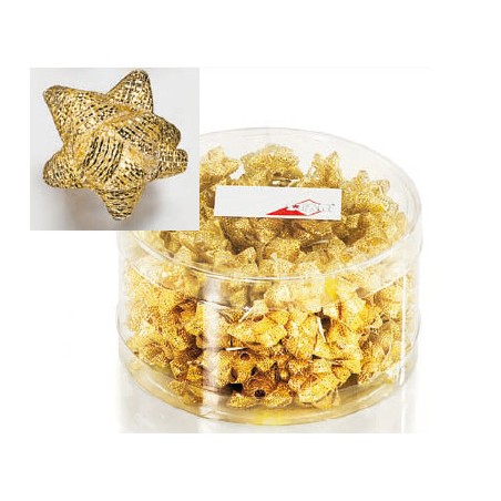 1 - STARLIGHT Confezione coccarde tessuto oro 5MM 100pz II8
