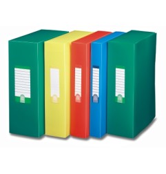 1 - Scatole progetto Fellowes Base dorso 4cm colore rosso con bottone