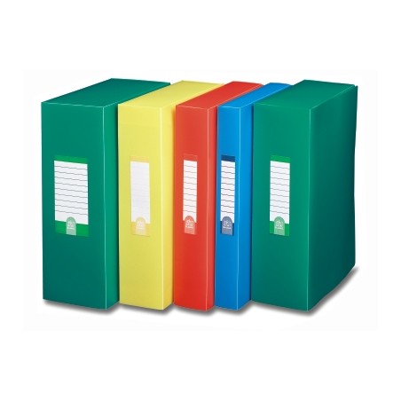 1 - Scatole progetto Fellowes Base dorso 4cm colore rosso con bottone