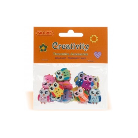 1 - ACCESSORI CREATIVITY GUFO IN LEGNO WD14