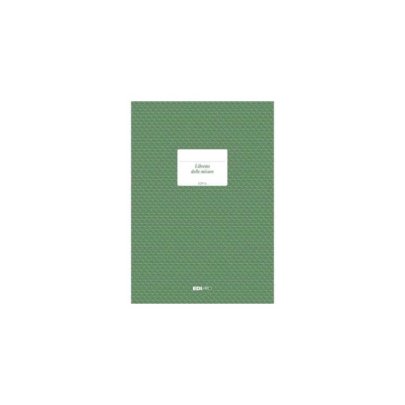 EDIPRO  Registro libretto delle misure 47 pagine numerate E2916