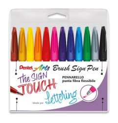 1 - PENTEL SIGN PEN BRUSH 12 COLORI 0022187